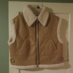 Tan Shearling Vest
